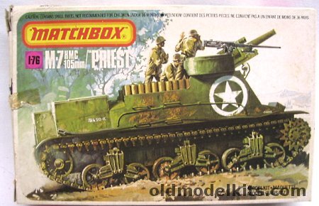 Matchbox 1/76 TWO M-7 HMC 105mm Priest Self Propelled Gun, PK89 plastic model kit